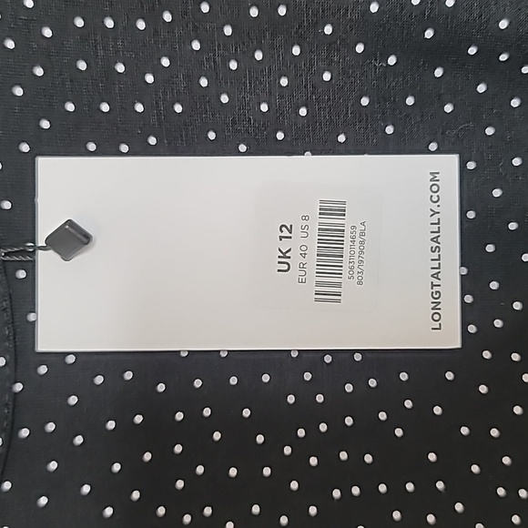 NWT Long Tall Sally LTS size 8 black & white polka dot maxi Dress with pockets - Picture 9 of 11